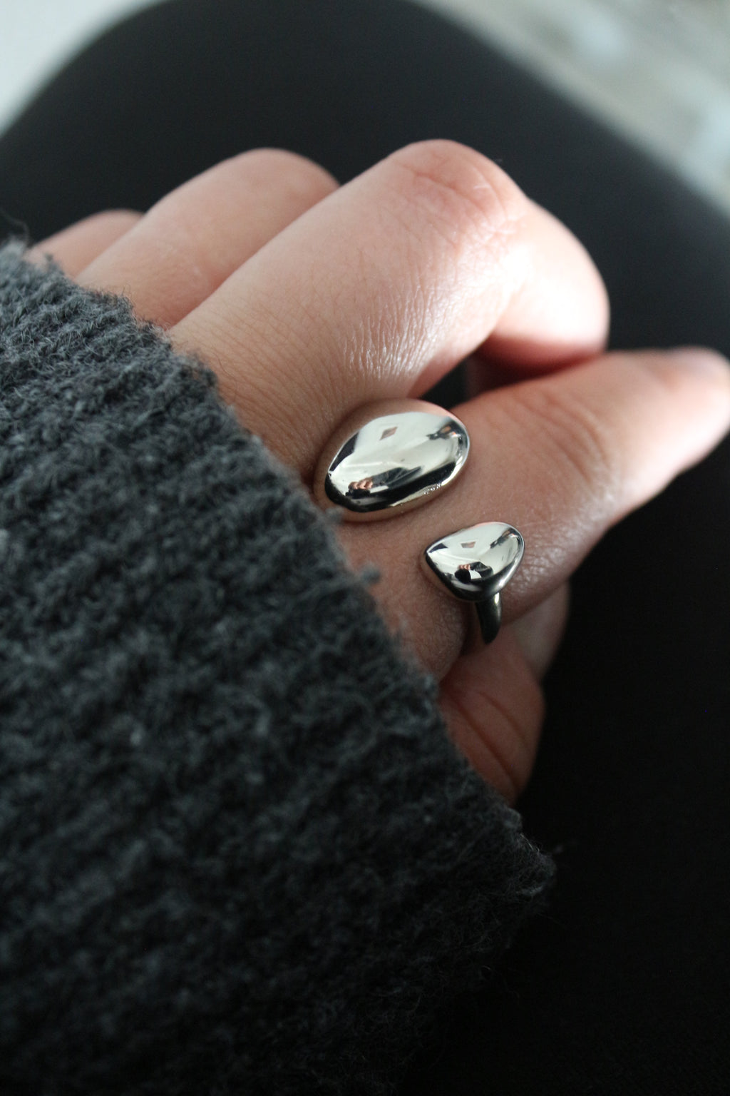 Egg Twin Ring - Silber